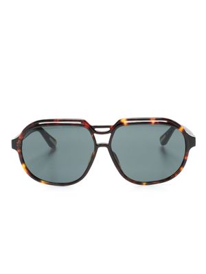 Linda Farrow lunettes de soleil à monture pilote - Marron