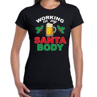 Santa body fout Kerst t-shirt zwart voor dames