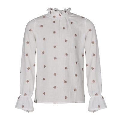 KIEstone winter blouse meisjes - wit - Fieke
