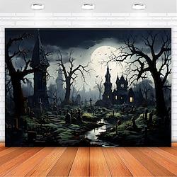 halloween decoraties griezelig bos hangend tapijt kunst aan de muur groot tapijt muurschildering decor foto achtergrond deken gordijn thuis slaapkamer woonkamer decoratie somber spook kerkhof Lightinthebox