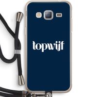 Topwijf Navy: Samsung Galaxy J3 (2016) Transparant Hoesje met koord