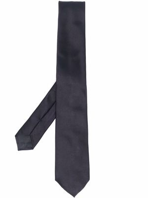 Giorgio Armani cravate en soie à bout pointu - Bleu