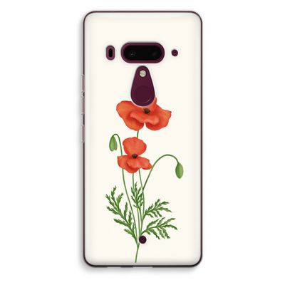 Red poppy: HTC U12+ Transparant Hoesje