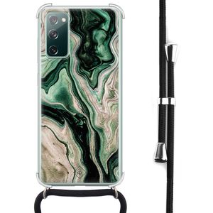 Samsung Galaxy S20 FE hoesje met koord - Green waves
