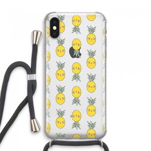 Ananas: iPhone XS Max Transparant Hoesje met koord