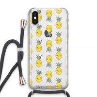 Ananas: iPhone XS Max Transparant Hoesje met koord