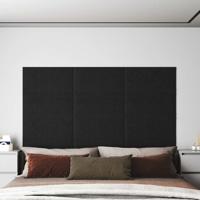 Wandpanelen 12 st 2,16 m 60x30 cm stof zwart
