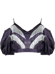 ISABEL MARANT haut crop Berit en soie - Violet