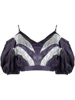 ISABEL MARANT haut crop Berit en soie - Violet