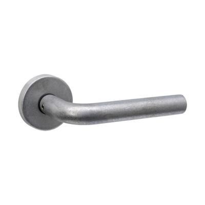 Intersteel Deurkruk Luzern met rozet ø53x10mm RVS getrommeld