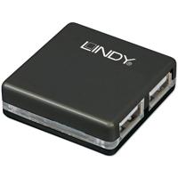 LINDY 42742 USB 2.0-hub 4 poorten Zwart LINDY 42742 USB 2.0-hub 4 poorten Zwart