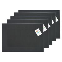 Placemats Hampton - 10x - zwart - PVC - 30 x 45 cm