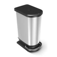 Rotho Pedaalemmer - afvalscheider 2x25 l paso zilver