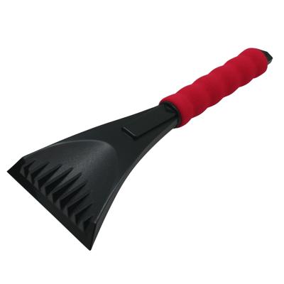 IJskrabber - zwart/rood - softgrip handvat - 28 cm - kunststof - ruiten krabbers