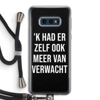 Meer verwacht  - Zwart: Samsung Galaxy S10e Transparant Hoesje met koord - thumbnail