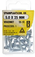 Spaanpl.schr. 5.0x25mm 25st - Deltafix