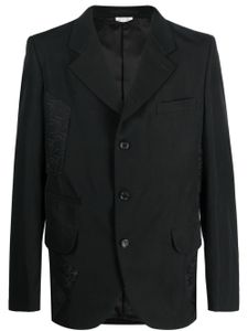 Comme des Garçons Homme Plus blazer boutonné à empiècements - Noir