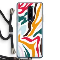 Colored Zebra: OnePlus 7 Pro Transparant Hoesje met koord