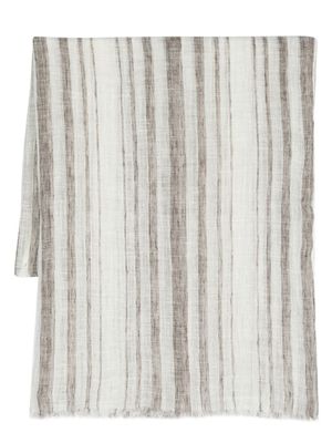 Brunello Cucinelli écharpe à bords francs - Blanc