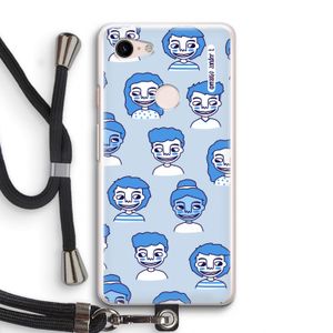 Gezichtjes: Pixel 3 Transparant Hoesje met koord