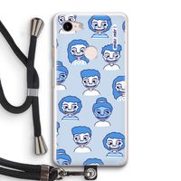 Gezichtjes: Pixel 3 Transparant Hoesje met koord
