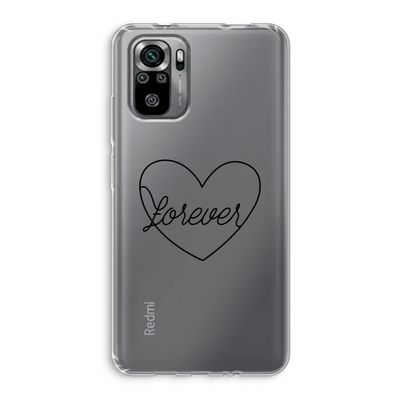 Forever heart black: Xiaomi Redmi Note 10S Transparant Hoesje