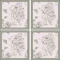 Frans vintage patroon in groene retro onderzetters Frans vintage patroon in groene retro onderzetters