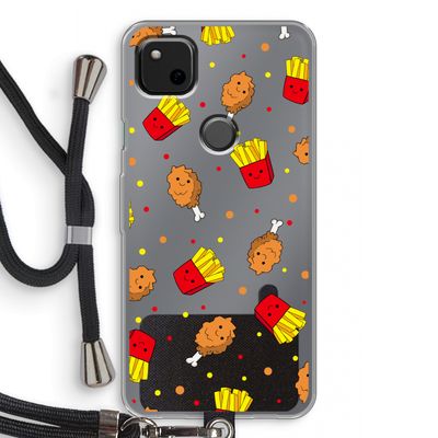 Chicken 'n Fries: Pixel 4a Transparant Hoesje met koord
