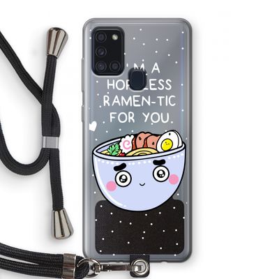 I'm A Hopeless Ramen-Tic For You: Samsung Galaxy A21s Transparant Hoesje met koord
