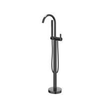Badmengkraan IVY Pact Vrijstaand Met Draaibare Uitloop Slang 150 cm En Staaf Handdouche Zwart Chroom PVD