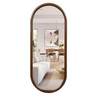 110 x 45 cm Wandspiegel met Houten frame Ovaal Volledige Lichaams Spiegel Hangspiegel Make-up Spiegel