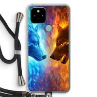 Fire & Ice: Pixel 5 Transparant Hoesje met koord