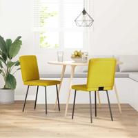 Eetkamerstoelen 2 st fluweel geel