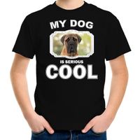 Mastiff honden t-shirt my dog is serious cool zwart voor kinderen - thumbnail