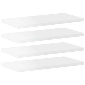 vidaXL Wandschappen 4 st 40x20x1,5 cm bewerkt hout hoogglans wit