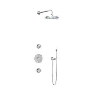 Hotbath Get together IBS1 Regendoucheset inbouw - 35cm wandarm - 20cm ronde hoofddouche - staafhanddouche - chroom IBS1CR