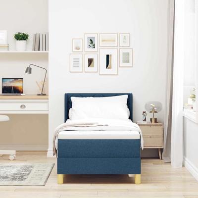 Boxspringbed met matras met hoofdeinde Blauw 80 x 200 cm Stof