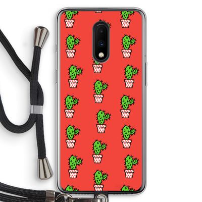Mini cactus: OnePlus 7 Transparant Hoesje met koord