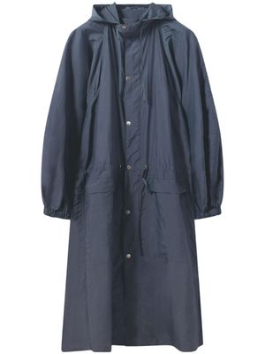 LEMAIRE imperméable boutonné à capuche - Bleu
