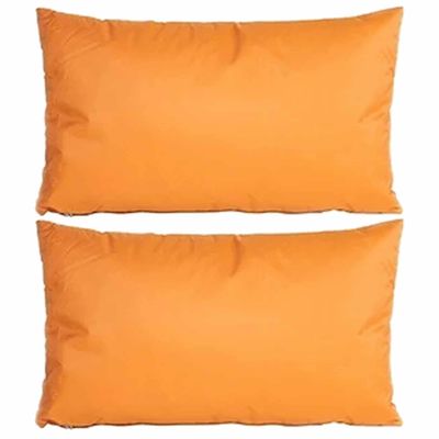 Buitenkussens - 2x - oker geel - 30 x 50 cm - binnen/buiten