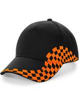 Beechfield CB159 Grand Prix Cap - Black/Orange - One Size - thumbnail