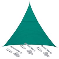 Schaduwdoek/zonnescherm Curacao driehoek mint groen 2 x 2 x 2 meter met ophanghaken