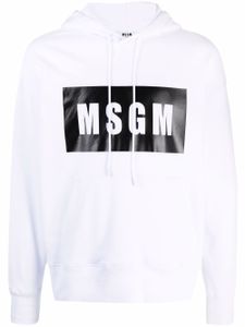 MSGM hoodie à logo contrastant - Blanc