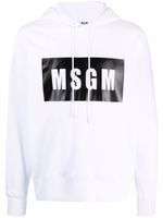 MSGM hoodie à logo contrastant - Blanc