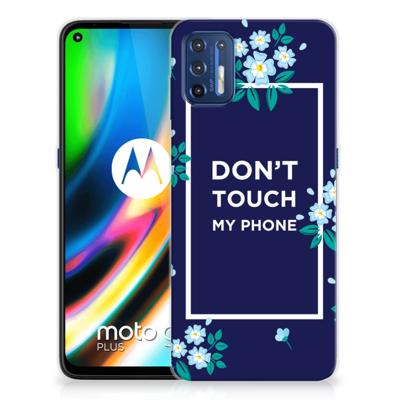 Motorola Moto G9 Plus Silicone-hoesje Flowers Blue DTMP Motorola Moto G9 Plus Silicone-hoesje Flowers Blue DTMP