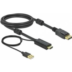 Delock 85964 HDMI naar DisplayPort kabel 4K 30 Hz 2 m