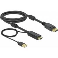 Delock 85964 HDMI naar DisplayPort kabel 4K 30 Hz 2 m