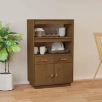 Hoge kast 67x40x108,5 cm massief grenenhout honingbruin