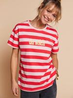 T-shirt met strepen "du soleil" rozenhout