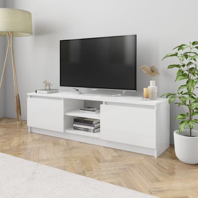 vidaXL Tv-meubel 120x30x35,5 cm spaanplaat hoogglans wit vidaXL Tv-meubel 120x30x35,5 cm spaanplaat hoogglans wit